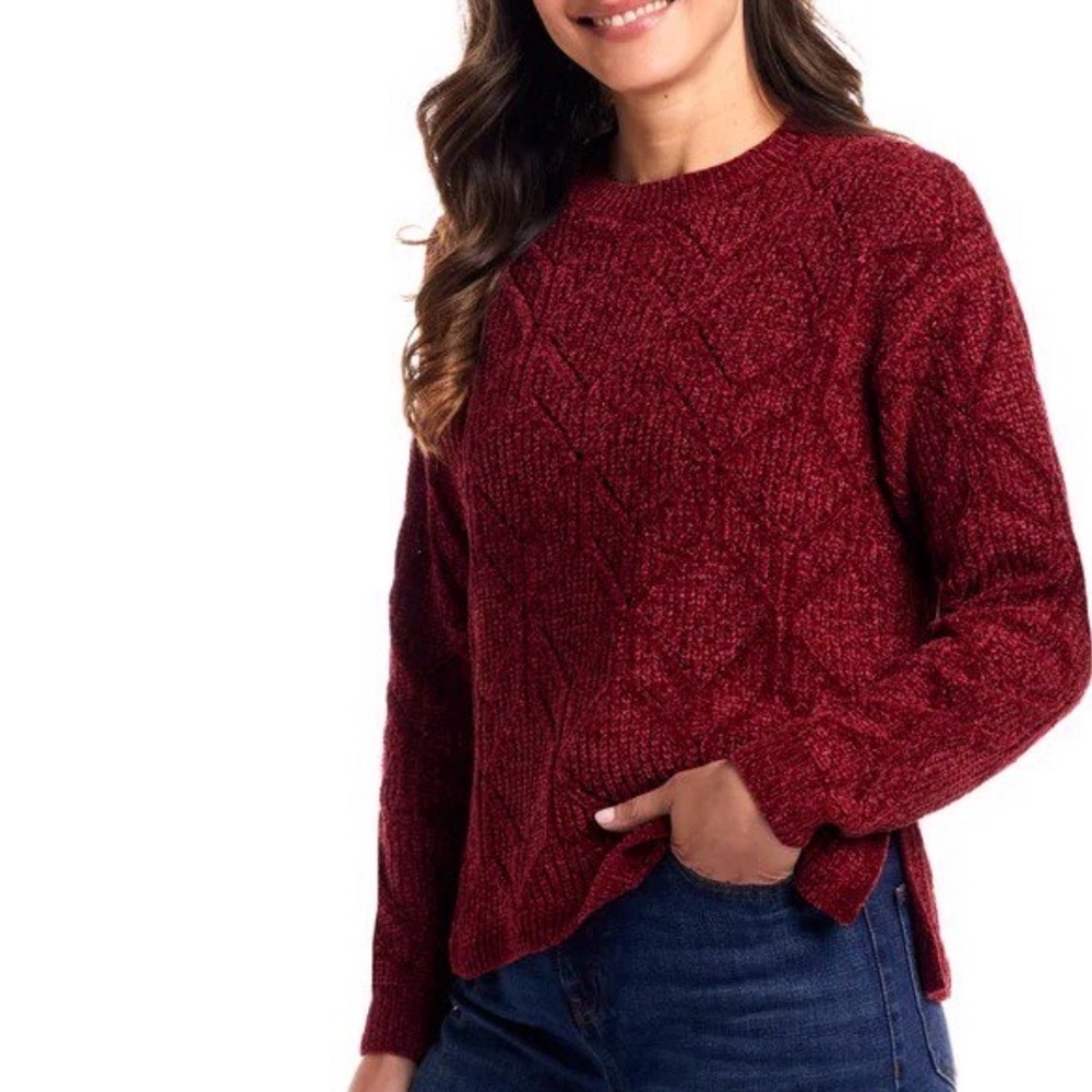 Weatherproof Women's Burgundy Sweater - Picture 2 of 3